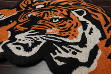 Crouching Tiger Handmade Wool Novelty/Animal Oriental Area Rug Orange 3' x 5' - Oriental Rug Of Houston
