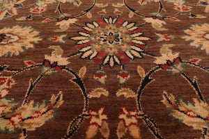 8x10 Brown Machine Made Parthia Ahar Khaki 100% Wool Traditional Oriental Area Rug - Oriental Rug Of Houston