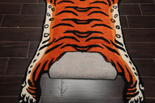 Tiger Handmade 100% Wool Novelty/Animal Oriental Area Rug Orange 3' x 5'