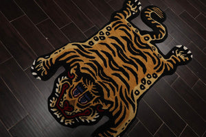 Tiger Handmade 100% Wool Novelty/Animal Oriental Area Rug Gold 3' x 5' - Oriental Rug Of Houston