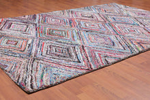 5' x 8' Handmade Zig Zag Medley Cotton Chindi Area rug Contemporary Multi - Oriental Rug Of Houston