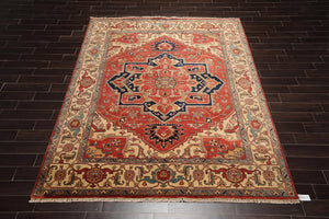 8' x 9'11'' Hand Knotted 100% Wool Herizz Traditional Oriental Area Rug Rust - Oriental Rug Of Houston