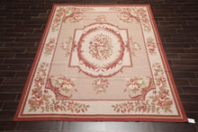 8' x 10' Hand Woven Wool French Aubusson Flatweave Area Rug Taupe