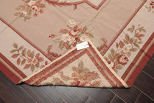 8' x 10' Hand Woven Wool French Aubusson Flatweave Area Rug Taupe