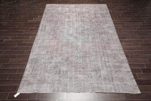 8'6" x 12'9" Hand Knotted Turkish Oushak Wool Distress Finish Area Rug Gray