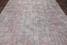 8'6" x 12'9" Hand Knotted Turkish Oushak Wool Distress Finish Area Rug Gray