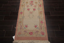 Vintage Runner Hand Knotted Wool Traditional Area Rug Beige 2'7” x 12'