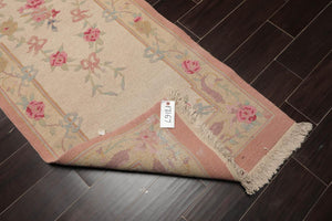 Vintage Runner Hand Knotted Wool Traditional Area Rug Beige 2'7” x 12' - Oriental Rug Of Houston