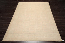 Muted 9'3" x 11'10" Hand Knotted 100% Wool Super fine Peshawar Area Rug Beige - Oriental Rug Of Houston