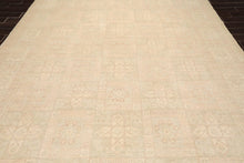 Muted 9'3" x 11'10" Hand Knotted 100% Wool Super fine Peshawar Area Rug Beige - Oriental Rug Of Houston