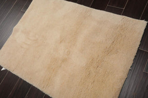 Vintage Gabbah Hand Knotted Modern Wool Area Rug Ivory 2'10" x 3'11" - Oriental Rug Of Houston