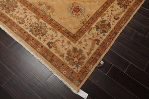 9'4" x 12'7" Hand Knotted 100% Wool Oushak Vegetable Dye Oriental Area Rug Tan