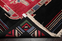 5'6 x 8' Art Deco Hand Knotted 100% Wool Modern Tibetan Oriental Area Rug Black - Oriental Rug Of Houston