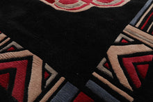 5'6 x 8' Art Deco Hand Knotted 100% Wool Modern Tibetan Oriental Area Rug Black - Oriental Rug Of Houston