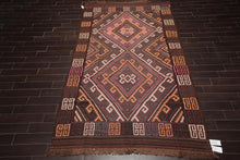 6'4"x11'8" Hand Woven Afghan Kilim Southwestern Runner Oriental Area Rug Brown - Oriental Rug Of Houston