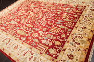 9'1" x 11'11" Hand Knotted 100% Wool Peshawar Traditional Oriental Area Rug Rust - Oriental Rug Of Houston