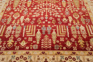 9'1" x 11'11" Hand Knotted 100% Wool Peshawar Traditional Oriental Area Rug Rust - Oriental Rug Of Houston