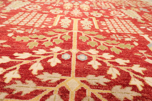 9'1" x 11'11" Hand Knotted 100% Wool Peshawar Traditional Oriental Area Rug Rust - Oriental Rug Of Houston