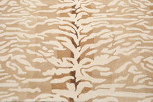 Multi Sizes Handmade 100% Wool Animal Print Tiger Modern Area Rug Ivory Beige