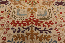 8' 9''x11' 9'' Beige Blue Brown Color Hand Tufted Hand Made 100% Wool Transitional Oriental Rug
