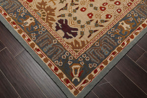 9' 9''x13' 9'' Beige Blue Brown Color Hand Tufted Hand Made 100% Wool Transitional Oriental Rug