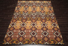 8' x11'  Gold Rust Charcoal Color Hand Tufted Hand Made 100% Wool Modern & Contemporary Oriental Rug