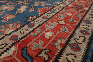 8' x 10' Authentic Turkish Kilim Hand Woven Wool Arts & Crafts Area Rug Blue - Oriental Rug Of Houston