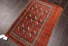 2'6" x 3'10" Antique Hand Knotted Traditional 100% Wool Oriental Area Rug Brick