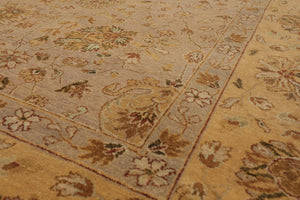 8'1'' x 10'3'' Hand Knotted 100% Wool Agra 150 KPSI Oriental Area Rug Taupe - Oriental Rug Of Houston