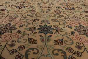 9'1" x 12' Hand Knotted 100% Wool Pak-Parsian 16/18 300 KPSI Area Rug Beige - Oriental Rug Of Houston