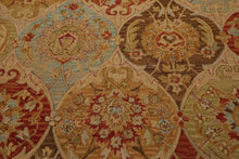 Multi Size Beige, Rust Hand Tufted Handmade Multi panel Bhaktiari 100% Wool Oriental Area Rug