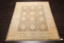 8x10 Olive Green, Beige Hand Knotted 100% Wool Peshawar Traditional Oriental Area Rug