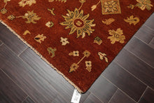 6' x 9' Hand Knotted Wool Botanical Traditional Oriental Area Rug Burnt Orange