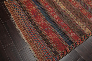 Antique Turkish Suzaini Kilim Palace Runner Hand Woven Area Rug Rust 5'1”x16'3” - Oriental Rug Of Houston