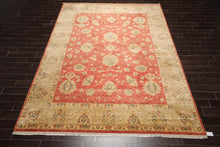 9'1'' x 12' Hand Knotted Wool Vegetable dyes Peshawar Oriental Area Rug Coral - Oriental Rug Of Houston