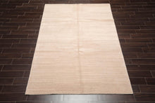 6' x 9' Hand Knotted Indo Tibetan 100% Wool Ombre Oriental Area Rug Oatmeal