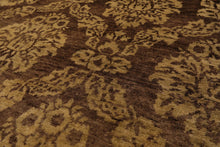 6' x 9' Hand Knotted New Zealand Wool Damask Area Rug Brown Light Gold Antique - Oriental Rug Of Houston