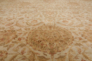 8'9'' x 12'3'' Hand Knotted Wool Agra Vegetable Dyes Oriental Area Rug Beige - Oriental Rug Of Houston