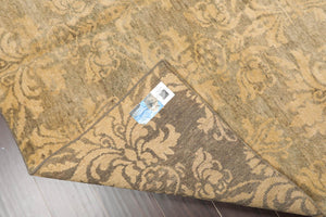 6'1'' x 8'7'' Hand Knotted 100% New Zealand Wool Damask Antique Finish Area Rug - Oriental Rug Of Houston