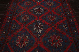 Vintage Hand Knotted 100% Wool Oriental Area Rug Blue 6'8" x 10'7" - Oriental Rug Of Houston