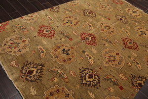 6' x 9' Hand Knotted New Zealand Wool Antique Finish Designer Area Rug Moss - Oriental Rug Of Houston