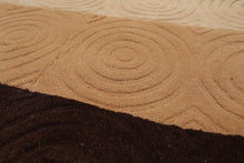 3'6" x 5'6" Handmade 100% Wool Modern Oriental Area rug Beige Brown - Oriental Rug Of Houston