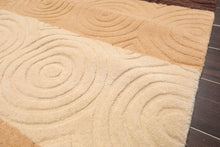 3'6" x 5'6" Handmade 100% Wool Modern Oriental Area rug Beige Brown - Oriental Rug Of Houston