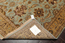 6'2" x 8'11" Hand Knotted Agra 100% New Zealand Wool Muted Area Rug Aqua - Oriental Rug Of Houston