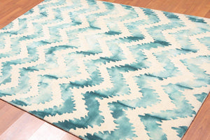 5' x 7'2" Handmade Cheveron Ombre Wool Traditional Oriental Area Rug 9848 Beige