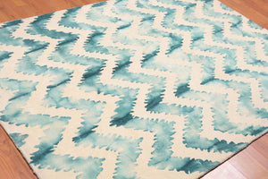 5' x 7'2" Handmade Cheveron Ombre Wool Traditional Oriental Area Rug 9848 Beige - Oriental Rug Of Houston