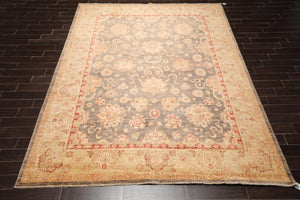 9'1'' x 12' Hand Knotted 100% Wool Peshawar Traditional Oriental Area Rug Gray