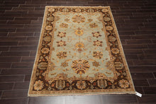 6'1" x 8'8" Hand Knotted 100% New Zealand Wool Agra Oriental Muted Area Rug Aqua - Oriental Rug Of Houston