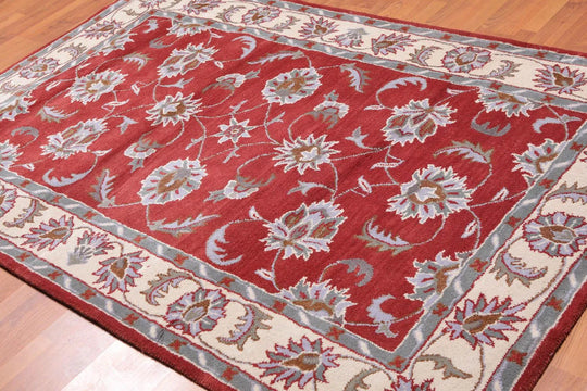 5x8 Red Hand Tufted Handmade 100% Wool Traditional Oriental Area Rug