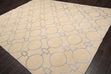 9' x 12' Hand Knotted Wool & Art Silk Modern Area rug Beige - Oriental Rug Of Houston